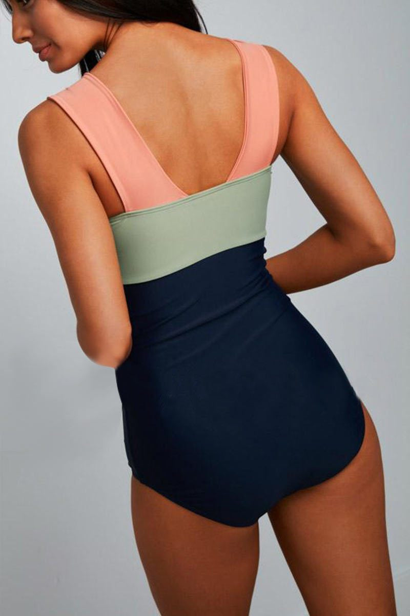 SQUARE NECK COLORBLOCK ONE PIECE - PARADISE